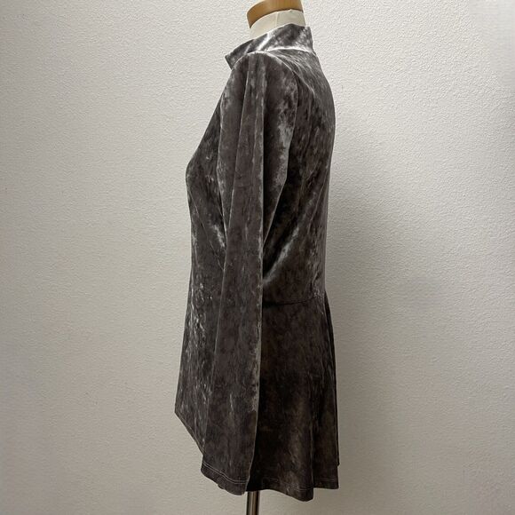 Isaac Mizrahi Live QVC Women's Mock Turtleneck Top Small Gray Long Sleeve - Picture 2 of 9